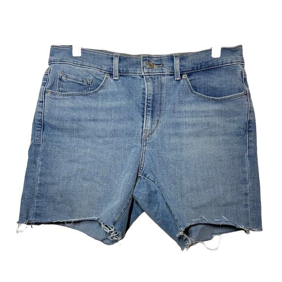 Levi's Pants - Levi's Bermuda Short 5-Pocket Zip Fly Medium Wash Raw Hem Denim Blue 28"